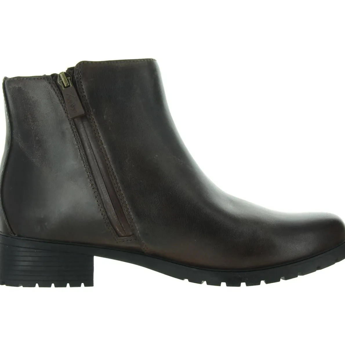 Margo Zipper Leather Ankle Boots