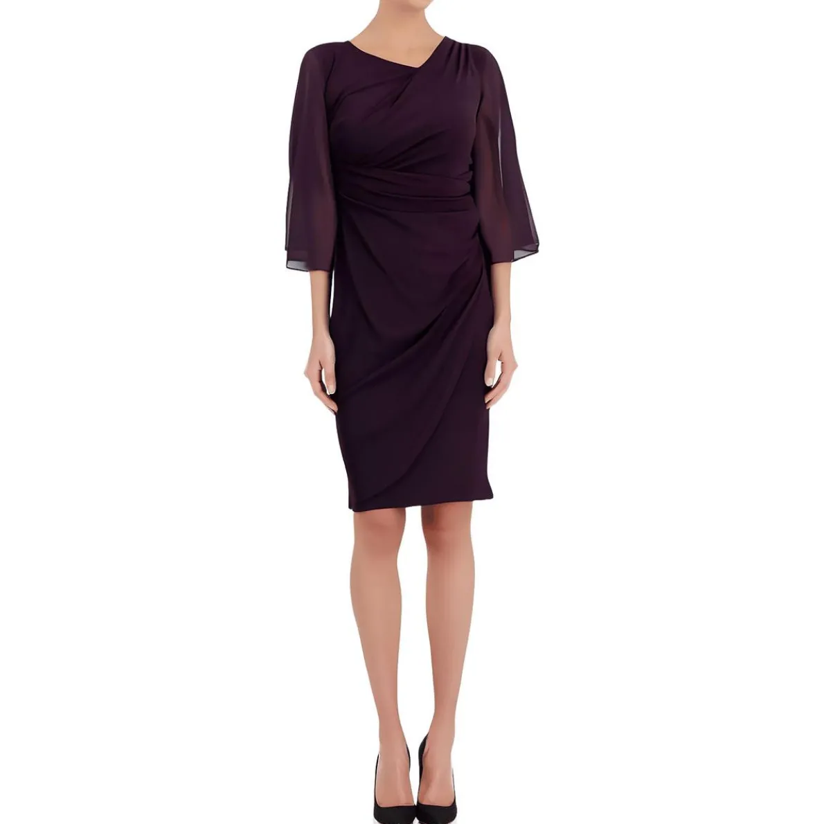 Petites Ruched Jersey Shift Dress