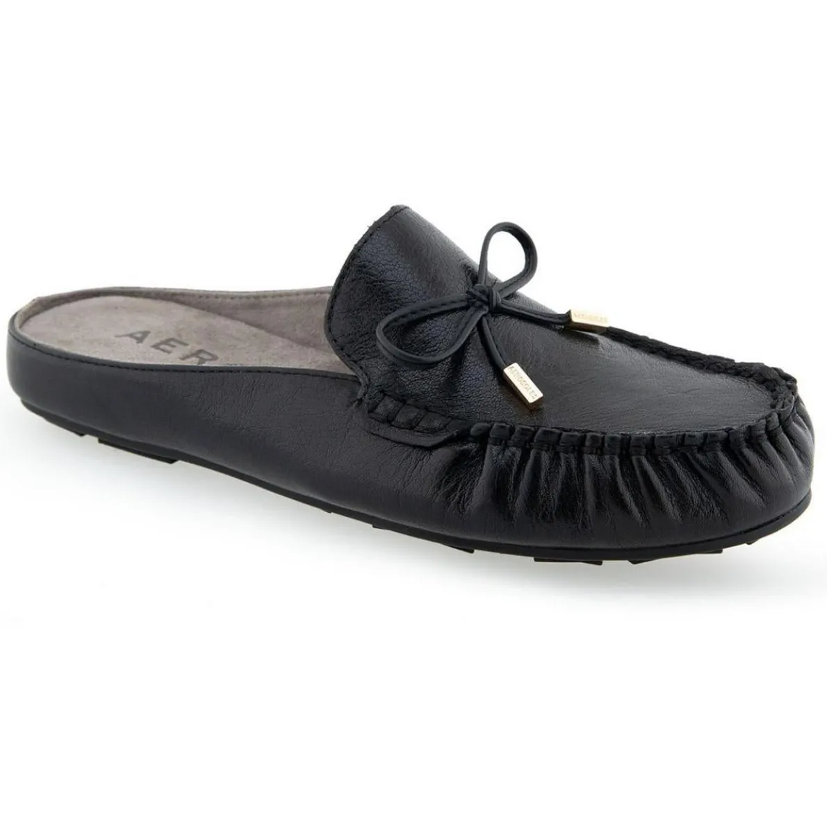 Cody Bow Leather Slide Slippers