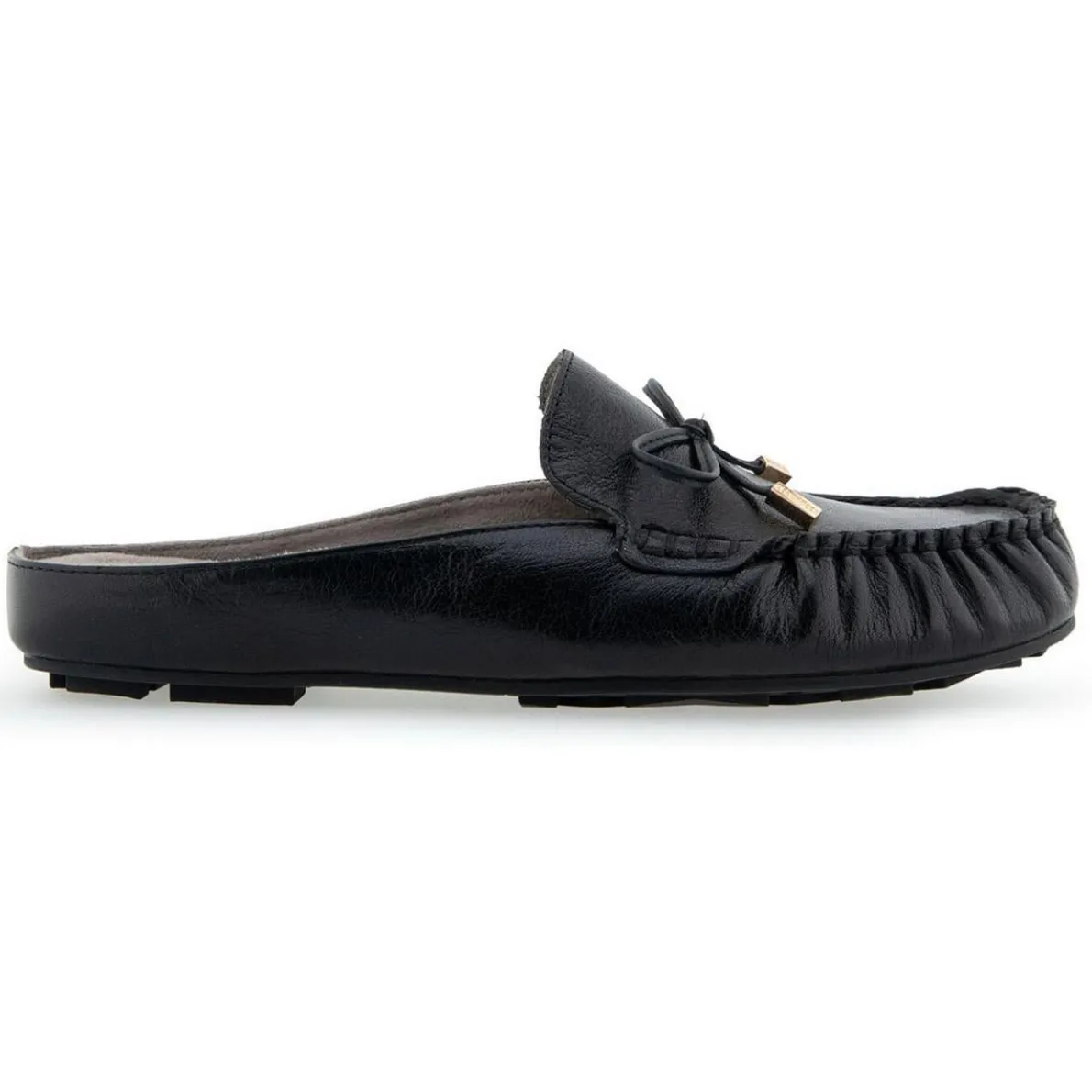 Cody Bow Leather Slide Slippers