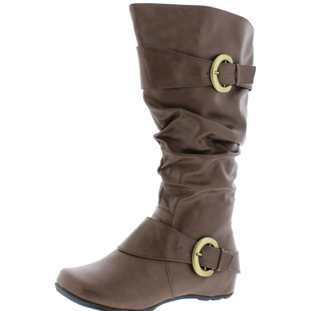 Paris Faux Leather Wide Calf Knee-High Boots
