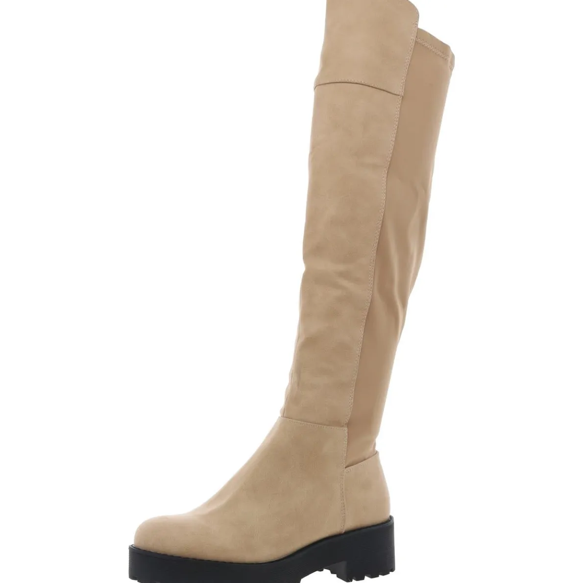 Zipper Faux Leather Over-The-Knee Boots