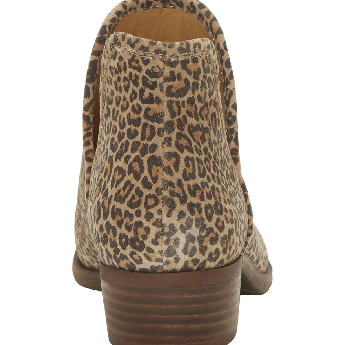 Baley Leather Snake Print Stacked Heel Ankle Bootie