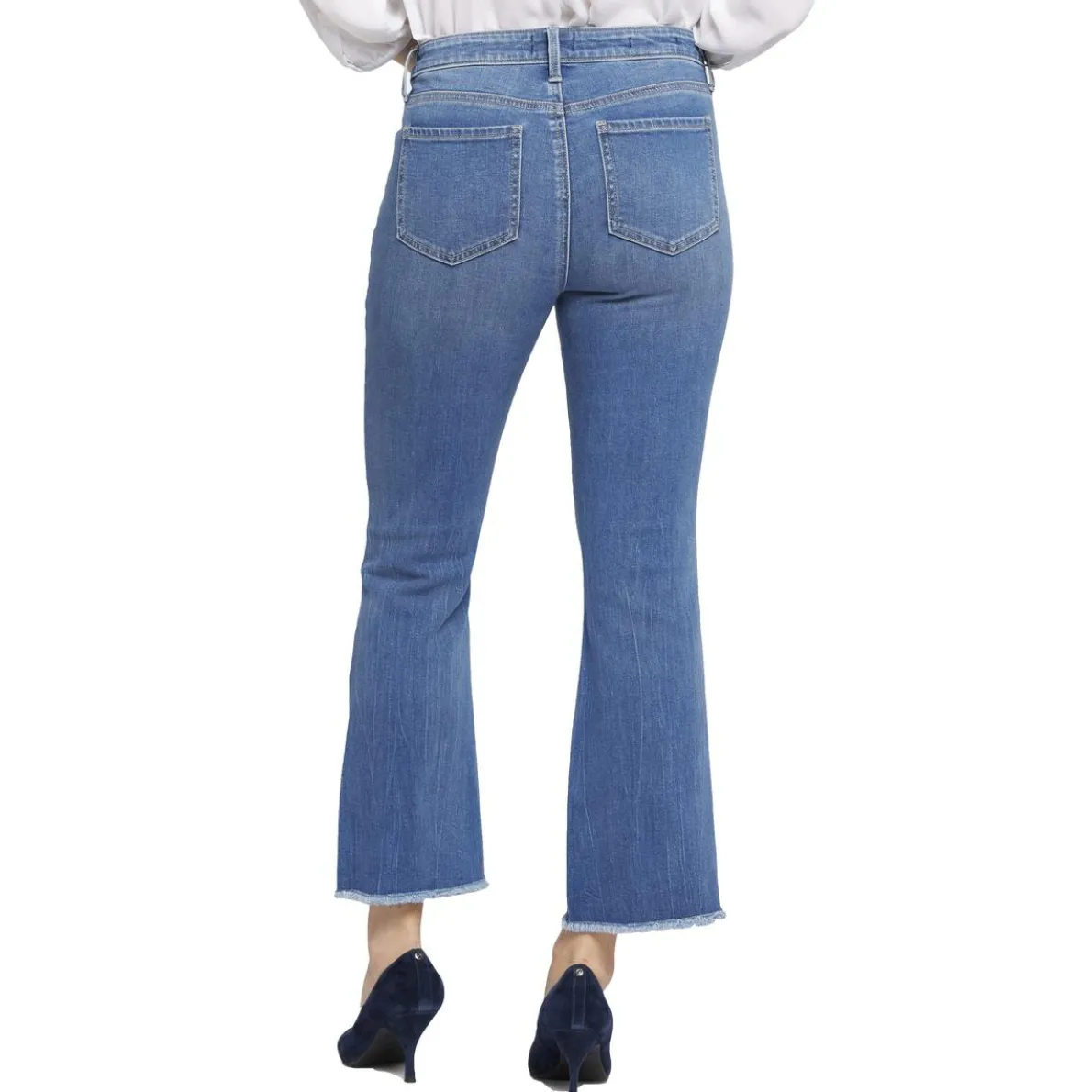 Barbara Frayed Hem Denim Bootcut Jeans