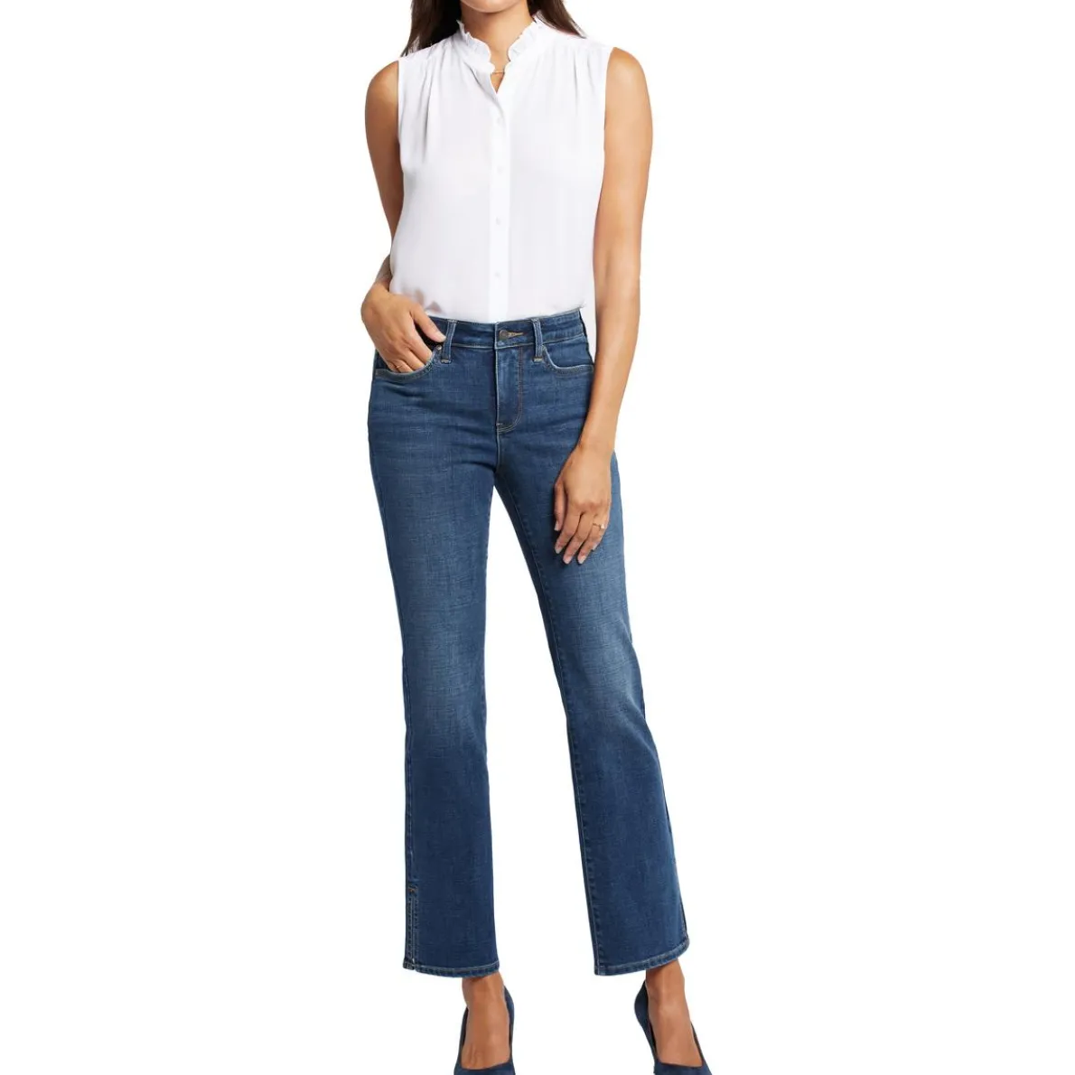 Barbara Slit Denim Bootcut Jeans