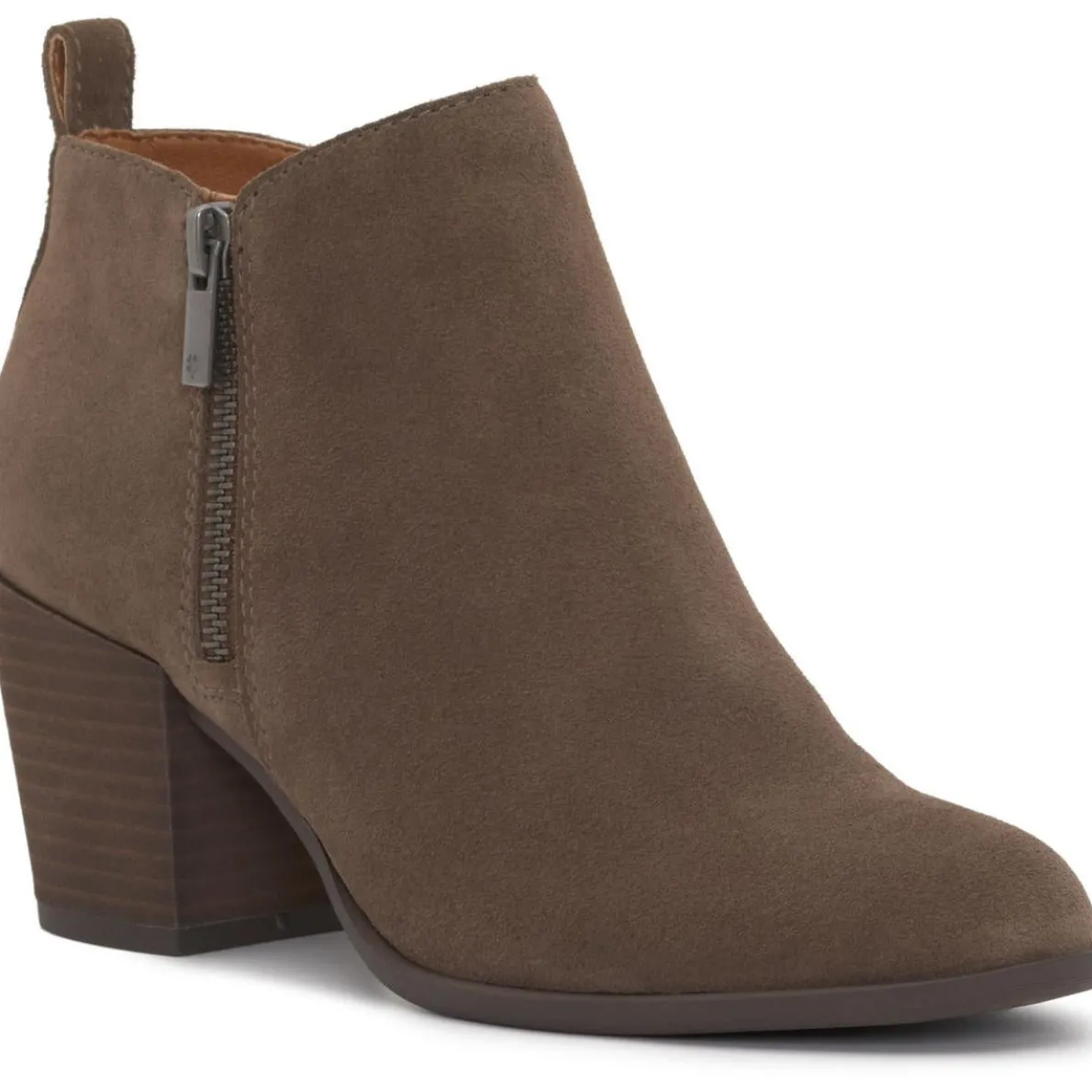 BASELMID Leather Stacked Heel Ankle Boots