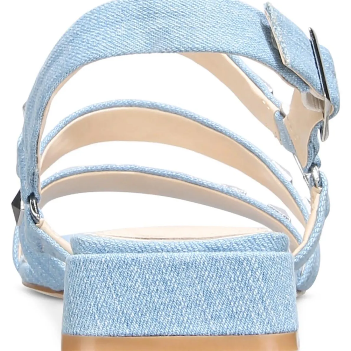 Audrey Studded Faux Leather Block Heel