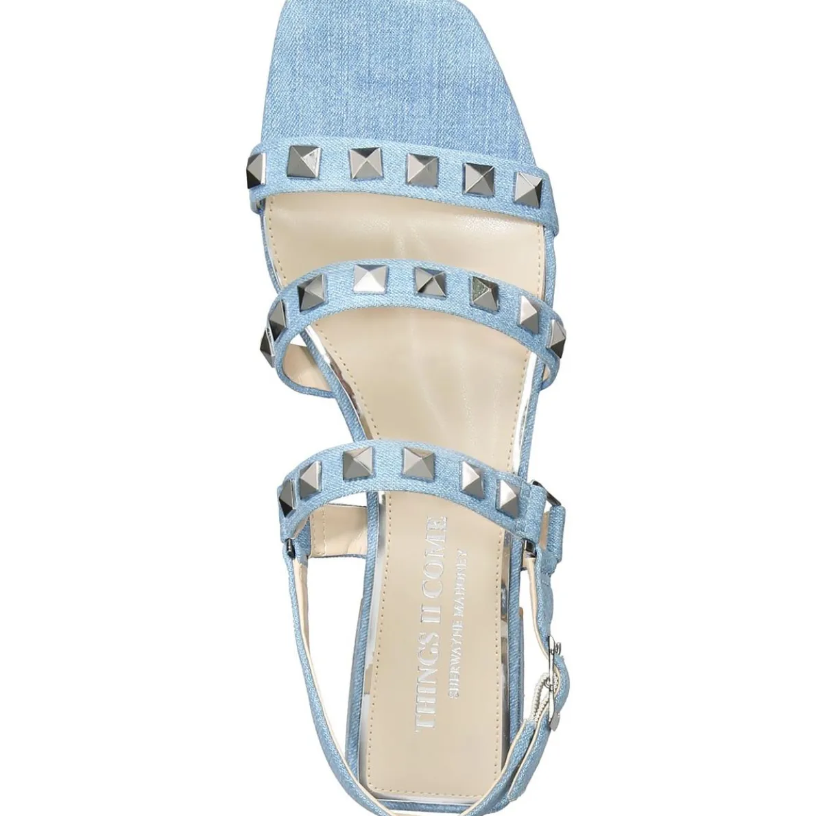 Audrey Studded Faux Leather Block Heel