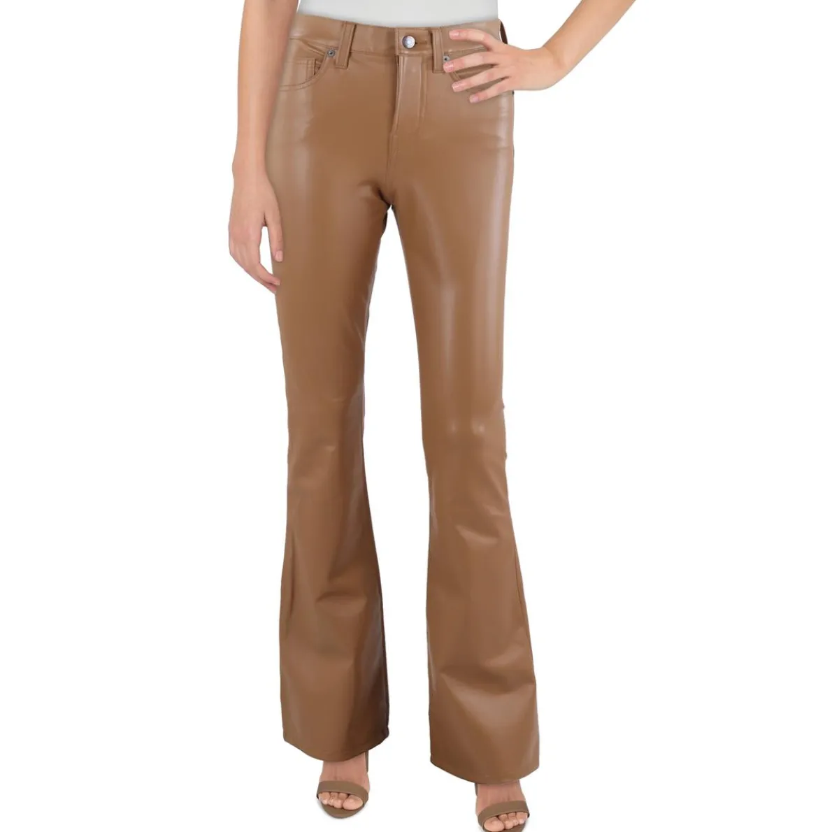 Beverly Faux Leather High Rise Flared Pants