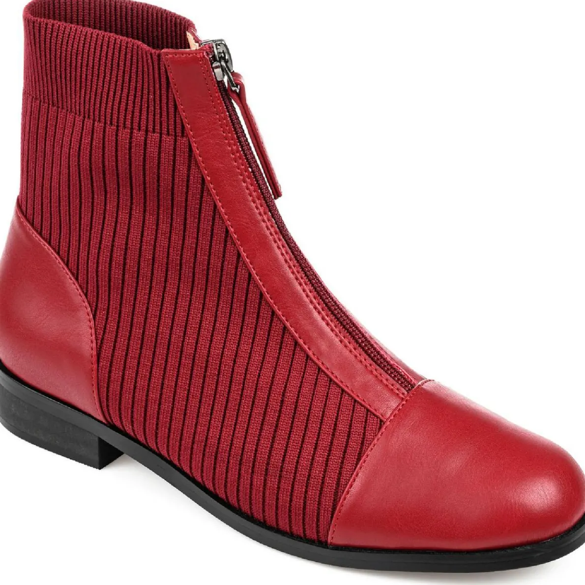 Bexlie Faux Leather Mixed Media Ankle Boots