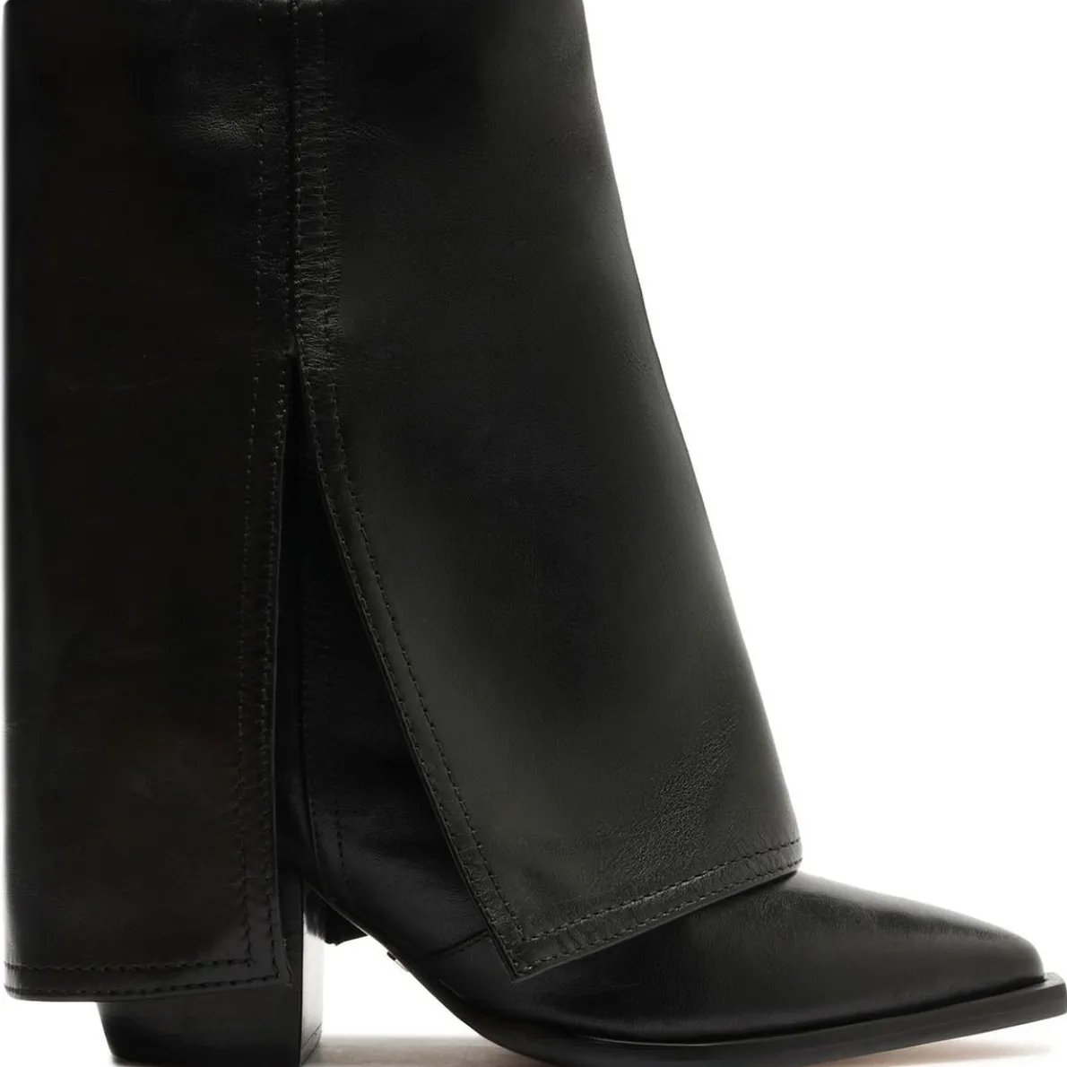 Bianca Leather Pull-On Mid-Calf Boots