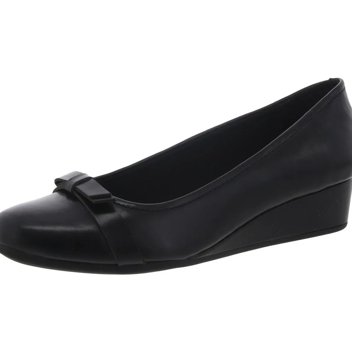 GERTA 3 Faux Leather Round toe Wedge Heels