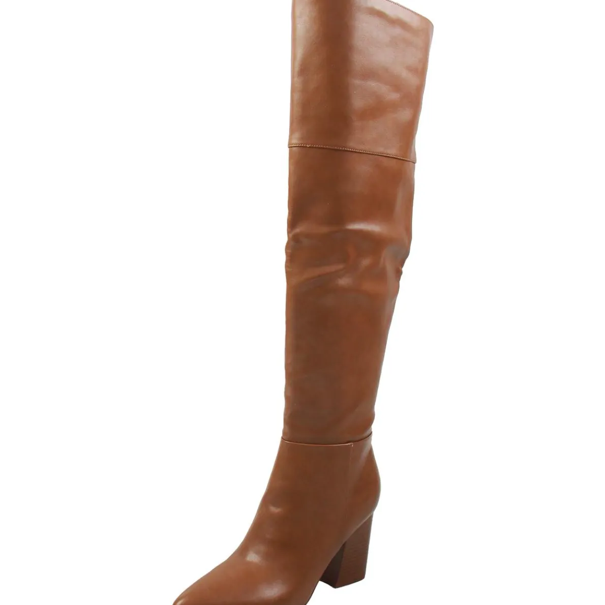 Block Heel Faux Leather Over-The-Knee Boots