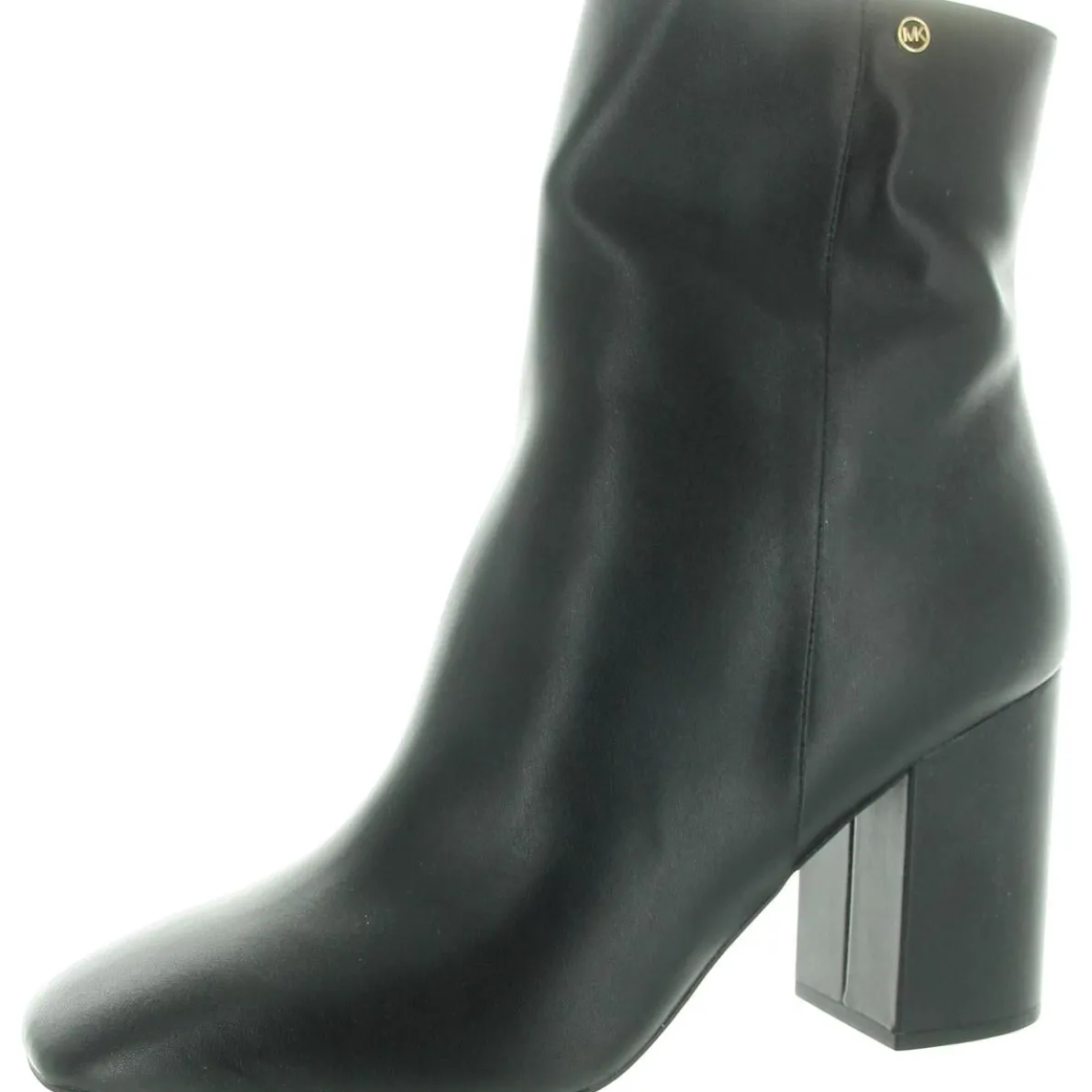 Block Heel Faux Leather Ankle Boots