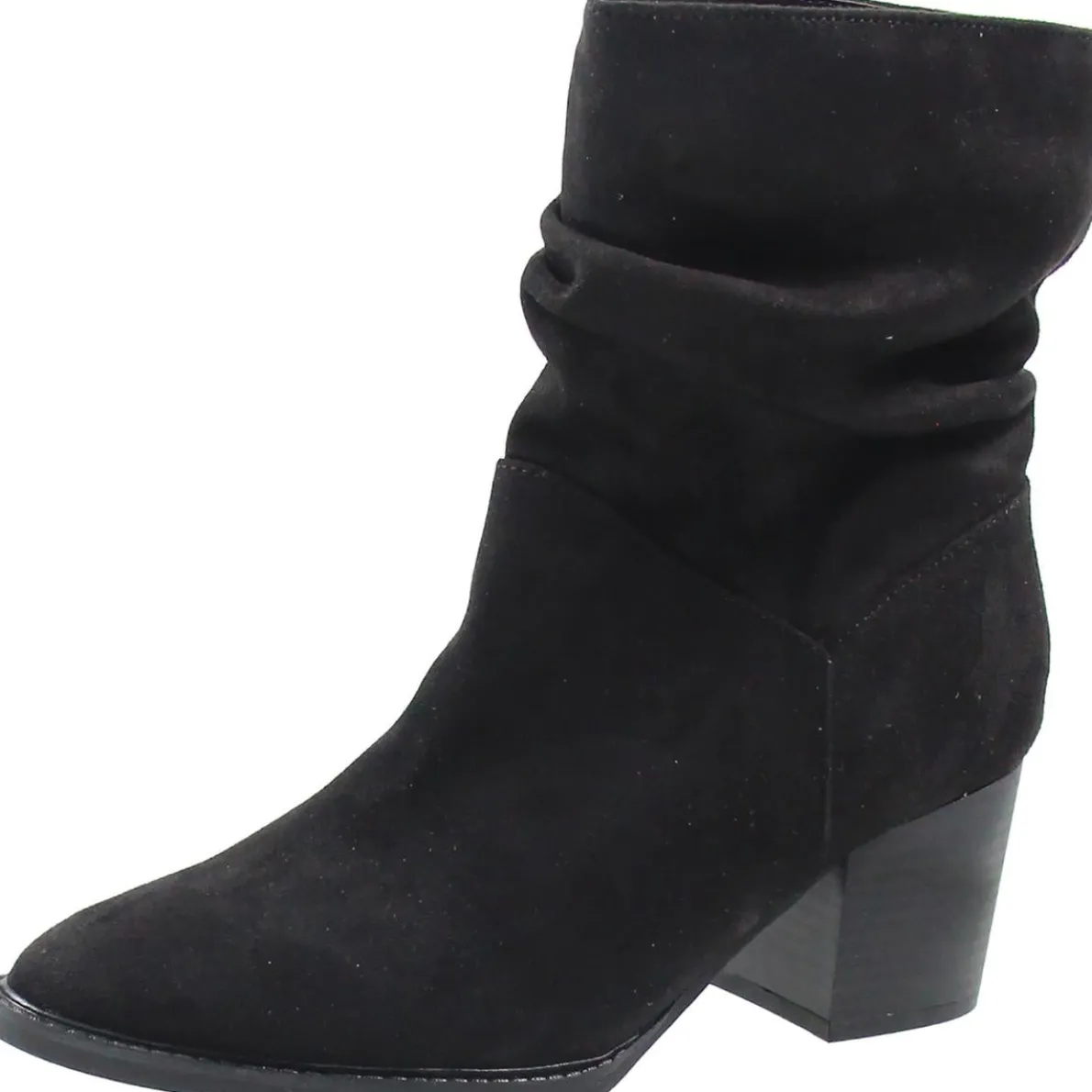 Block Heel Faux Suede Booties