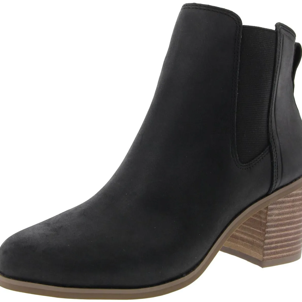 Block Heel Nubuck Chelsea Boots