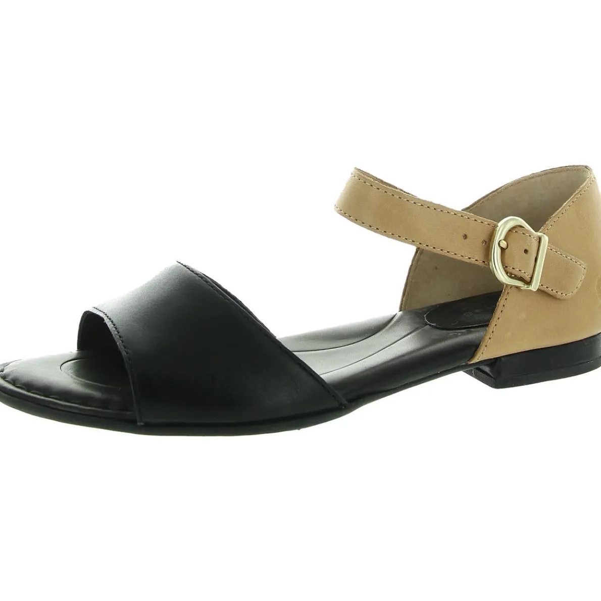 Colorblock Leather Flatform Sandals