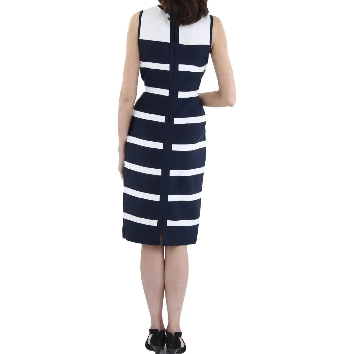 Boat Neck Knit Sheath Dress
