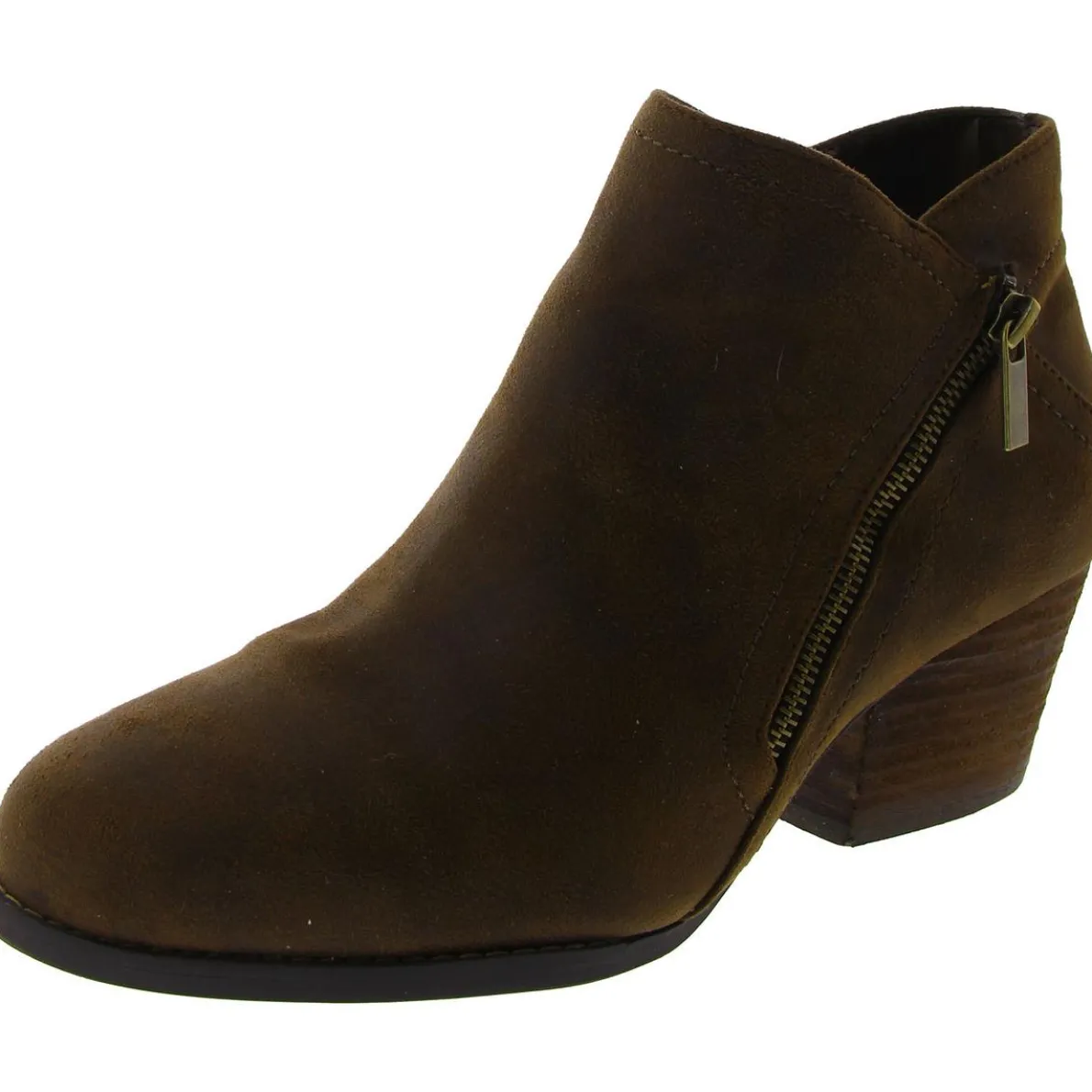 Bobbi Double Zipper Almond Toe Booties
