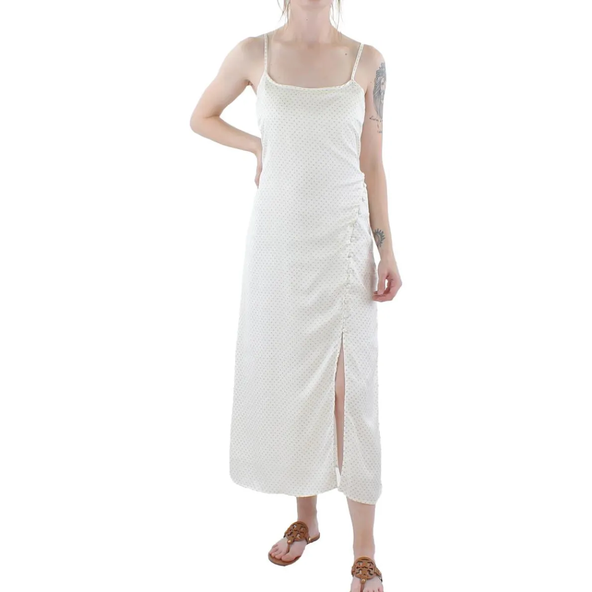 Bon Voyage Button Detail Long Slip Dress