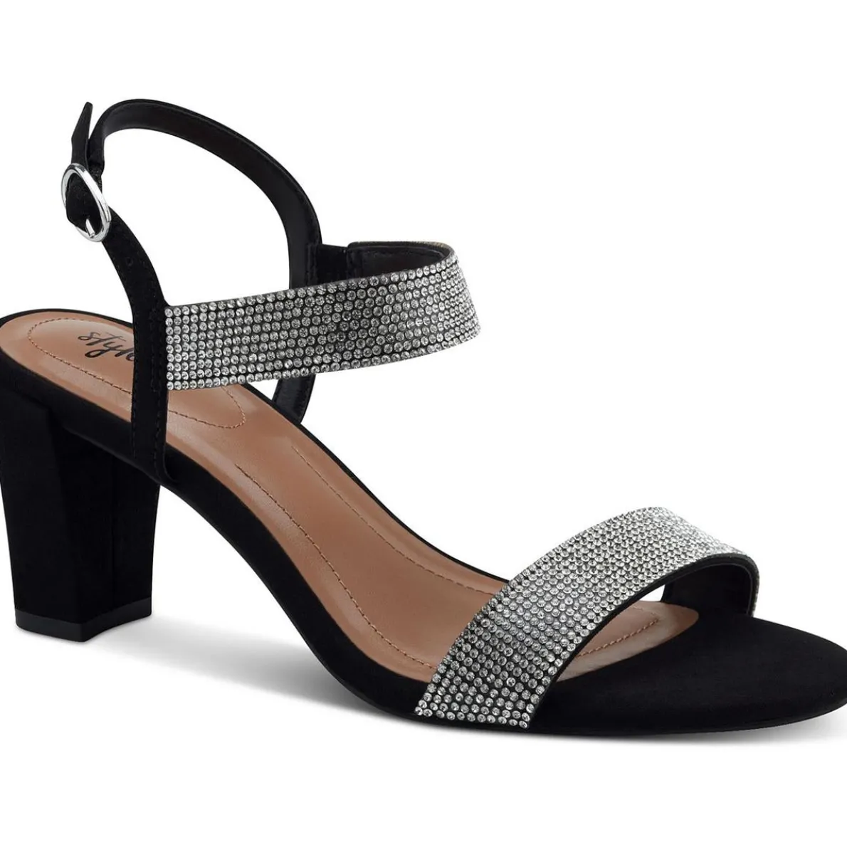 BONITA Rhinestone Block Heels