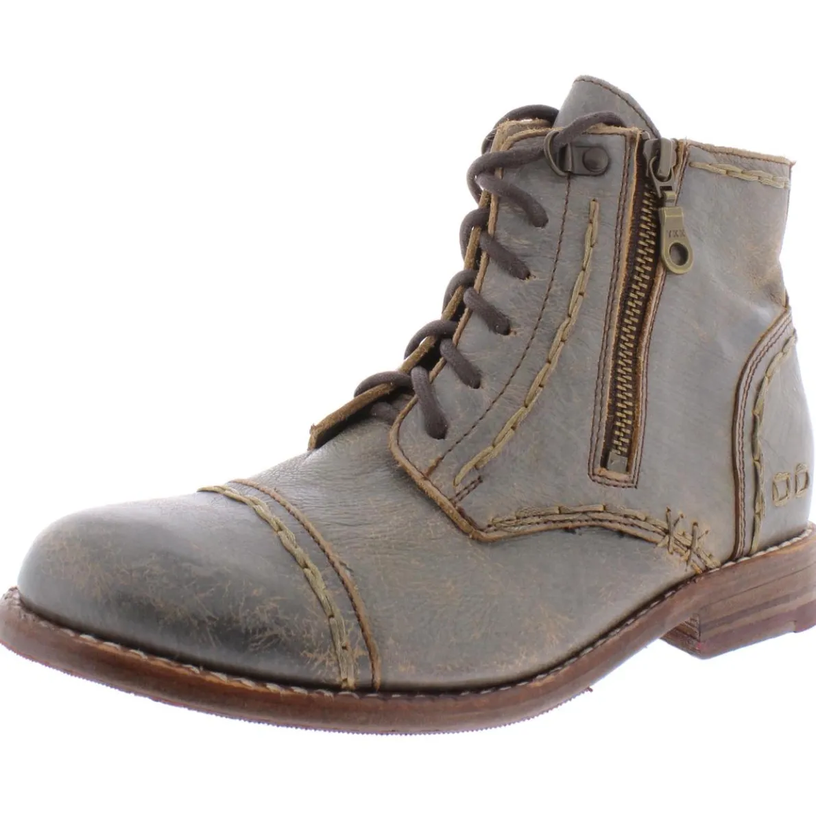 Bonnie Ankle Leather Combat Boots