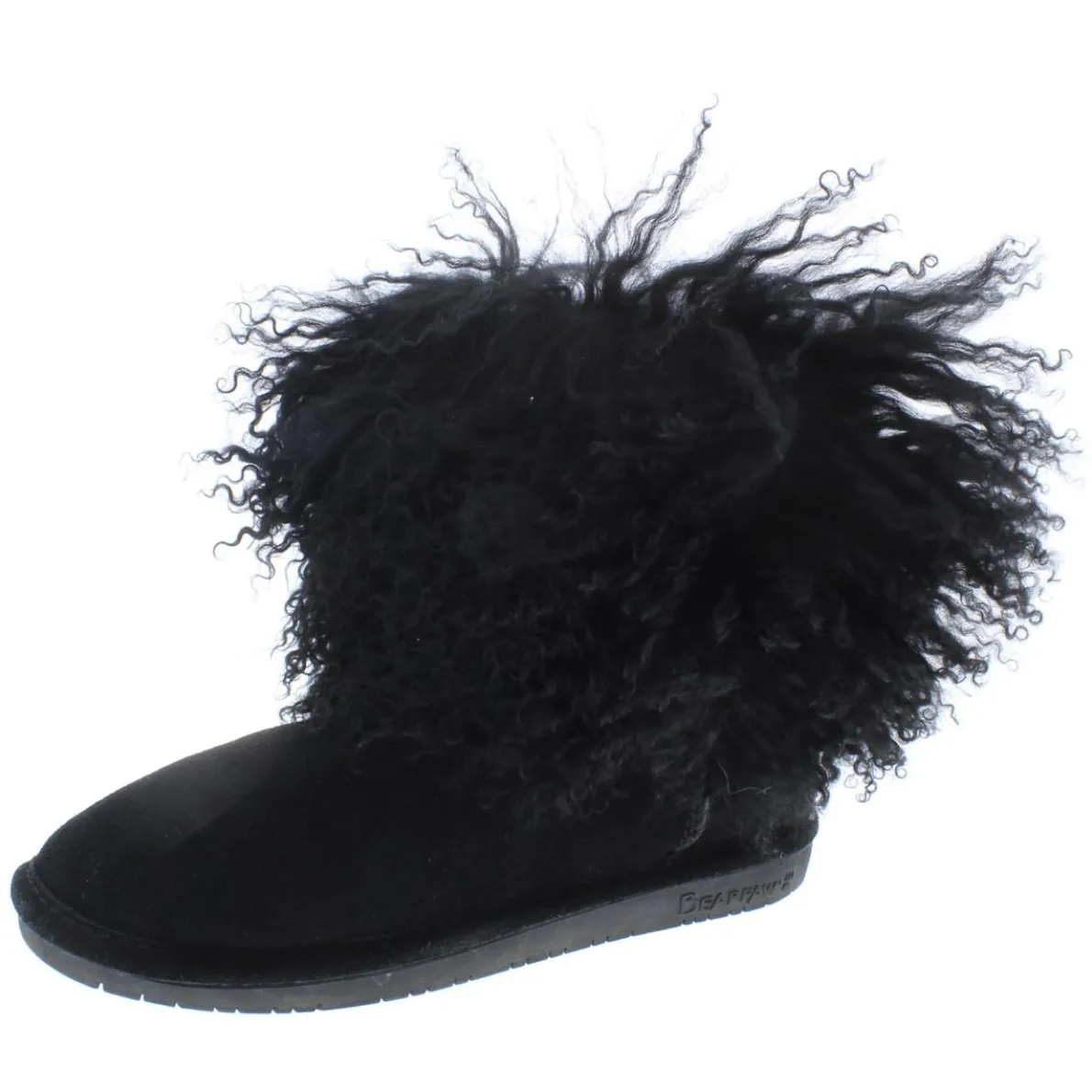 Boo Suede Lamb Hair Cuff Lined Mid-Calf Snow Winter Boots