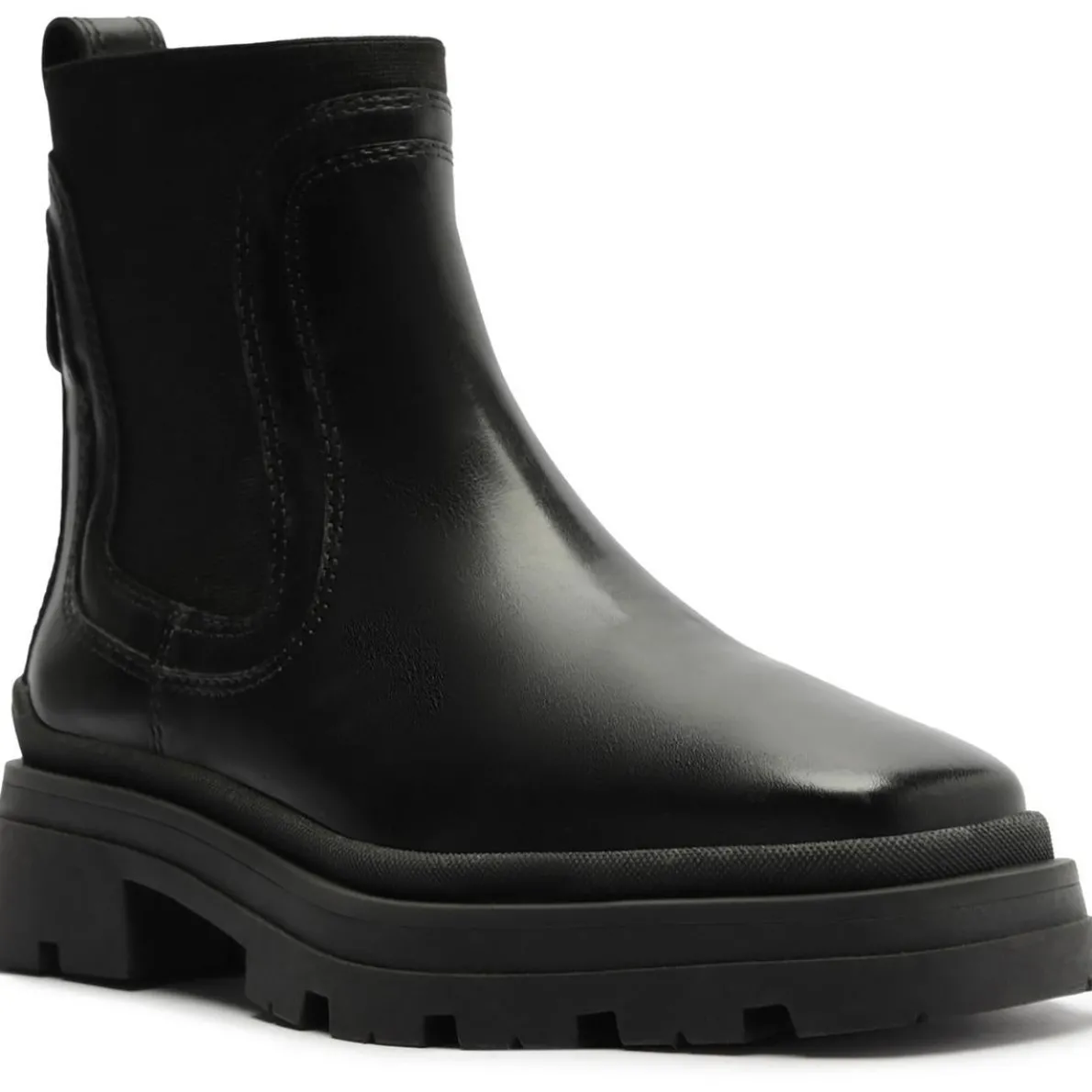 Bota Salto Biaxo Block Heel Leather Chelsea Boots