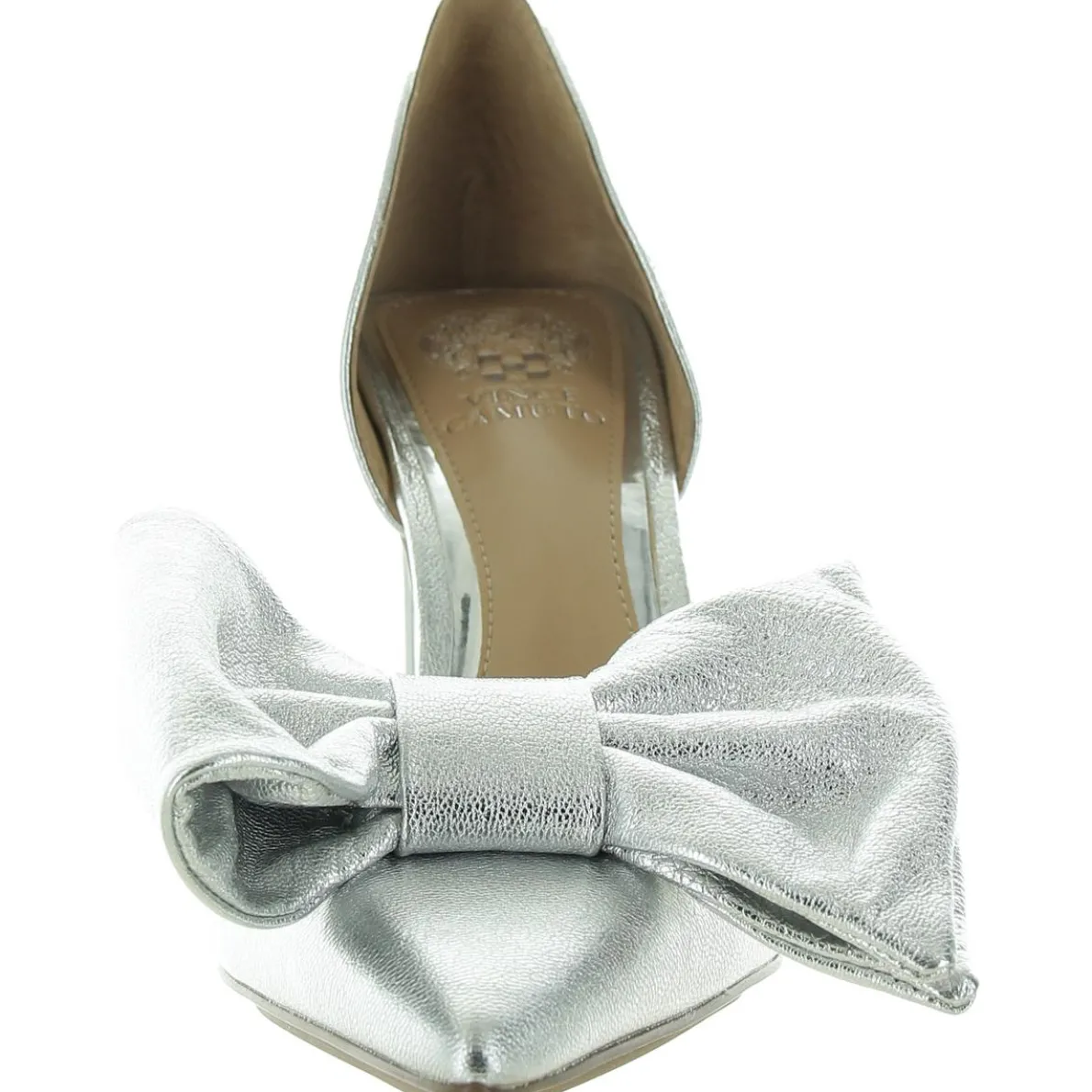 Bow Leather D'Orsay Heels