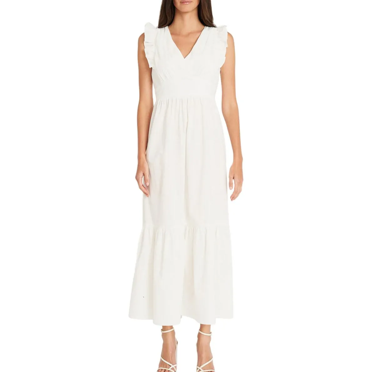 Cotton V-Neck Maxi Dress