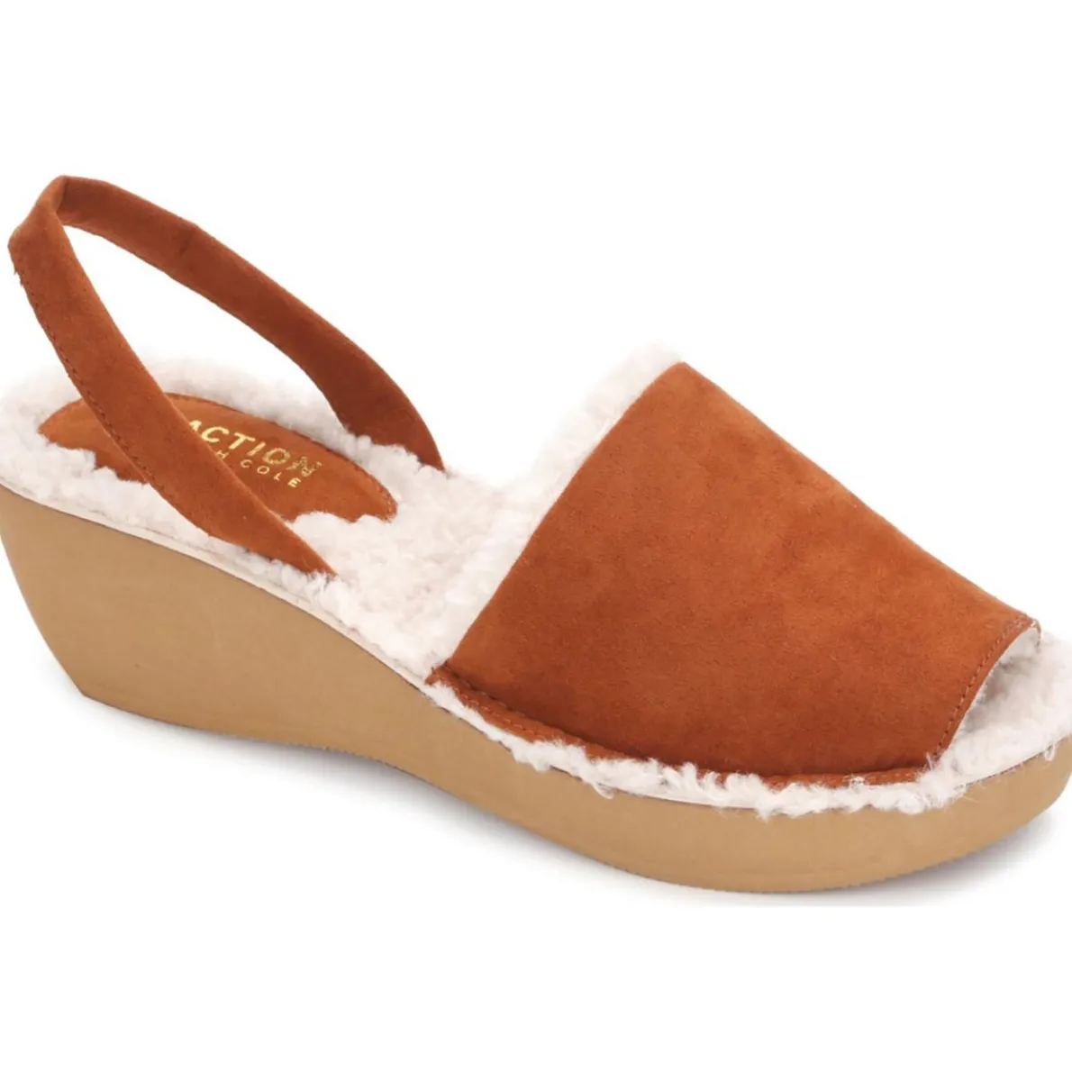 Fine Glass Peep-Toe Wedge Sandals