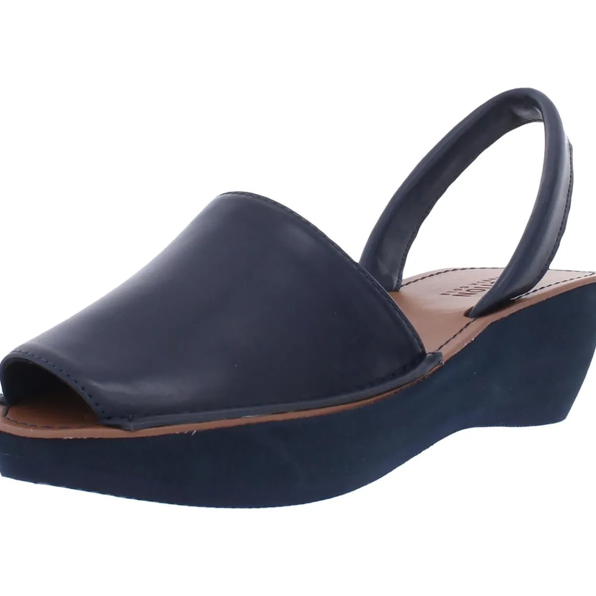 Fine Glass Peep-Toe Wedge Sandals