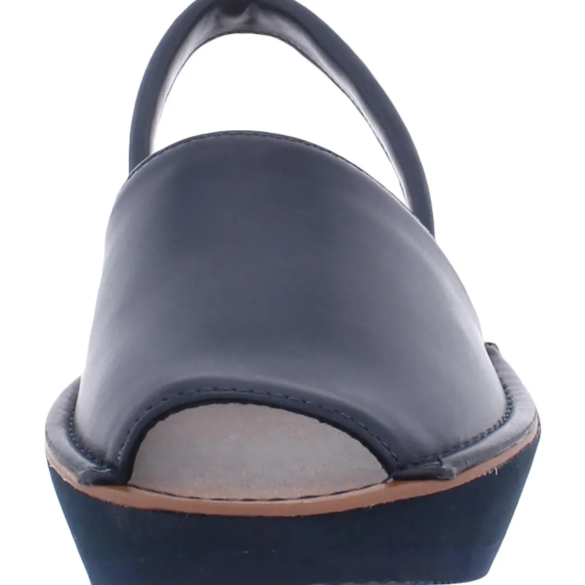 Fine Glass Peep-Toe Wedge Sandals