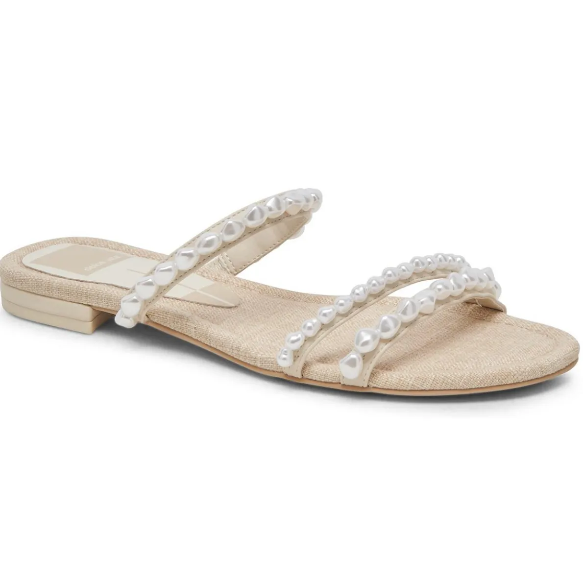 Tinker Pearl Embellished Faux Leather Block Heel