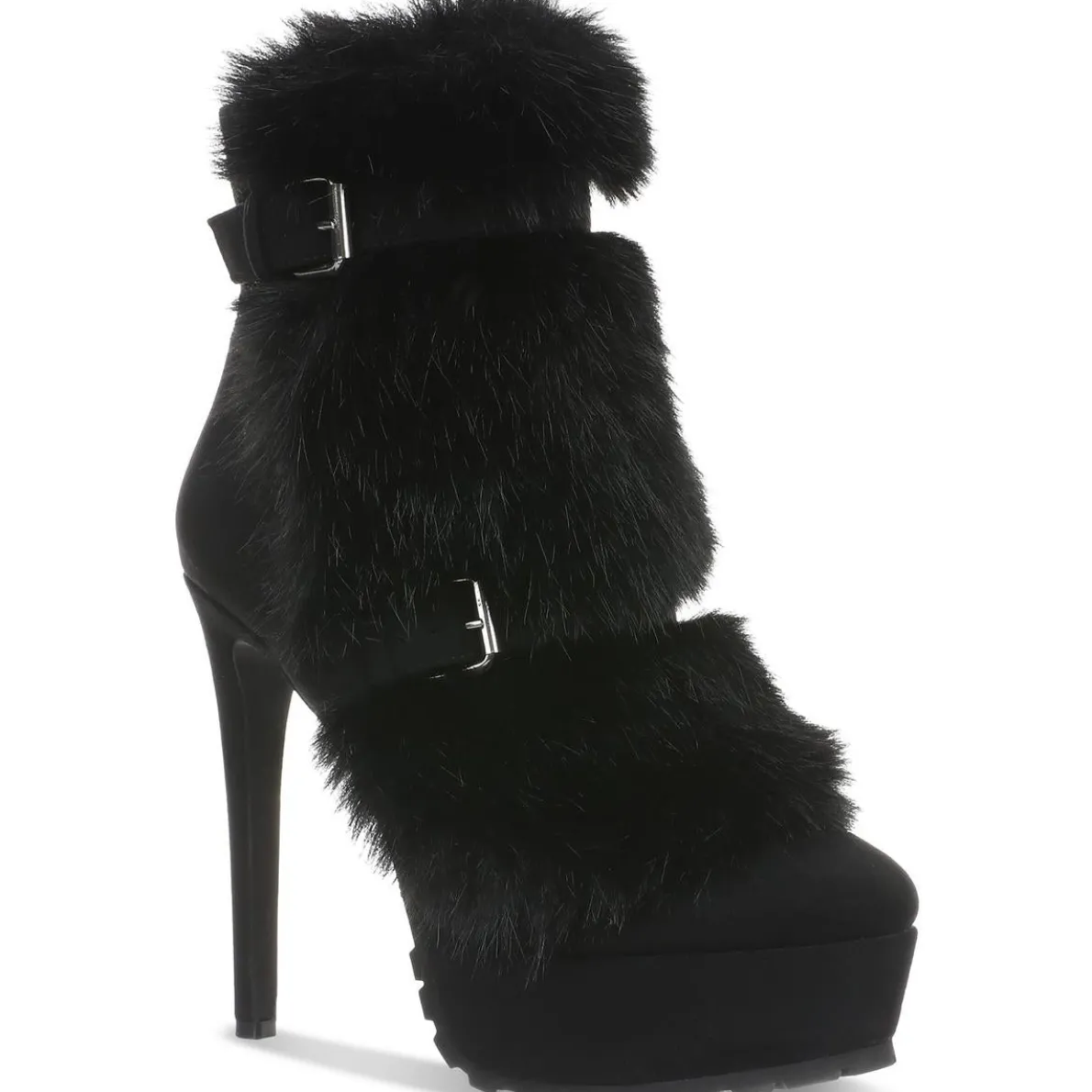 Brandy Faux Fur Faux Suede Ankle Boots