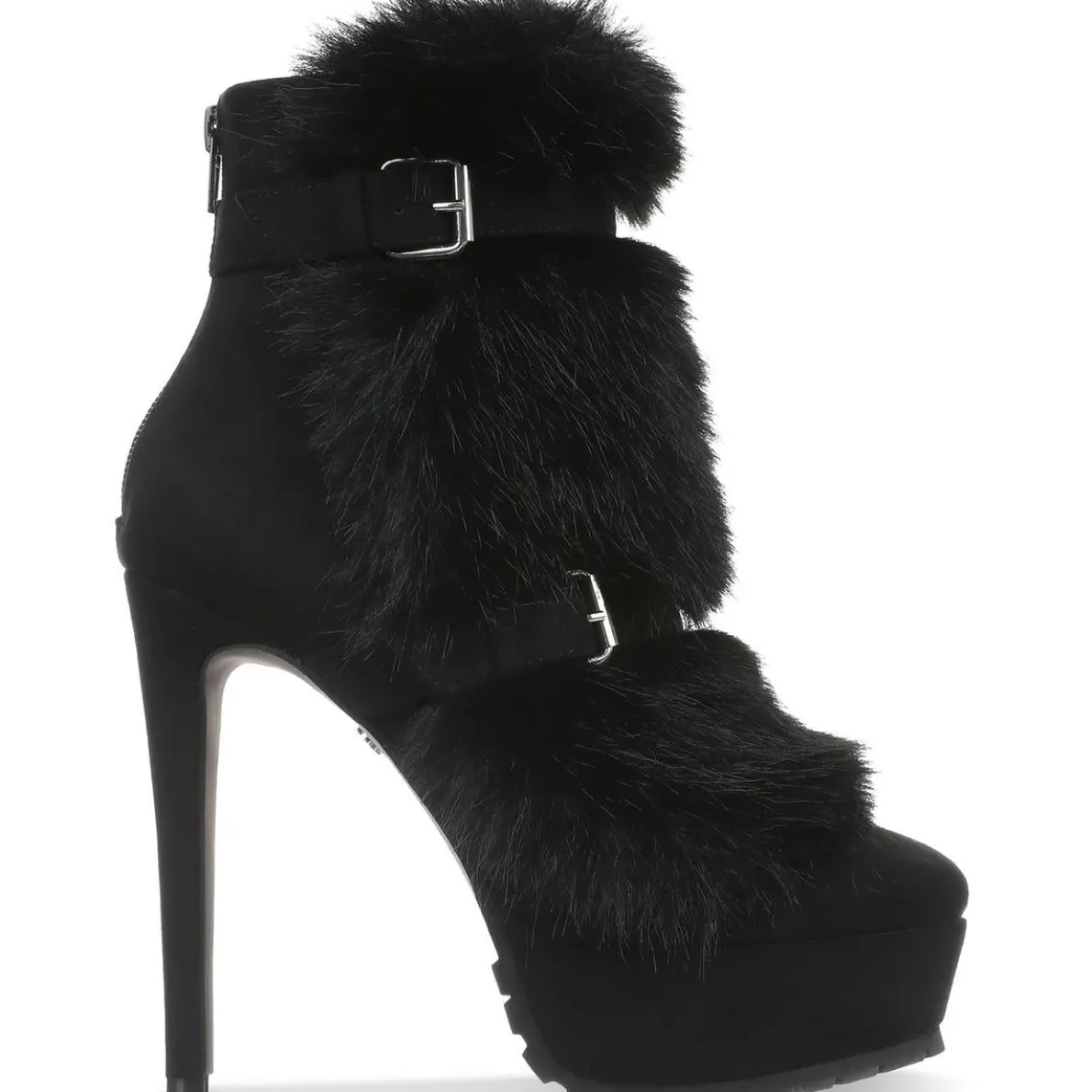 Brandy Faux Fur Faux Suede Ankle Boots