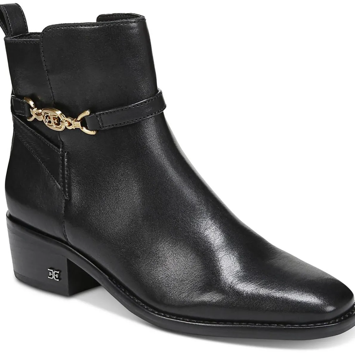 Brawley Leather Block Heel Ankle Boots