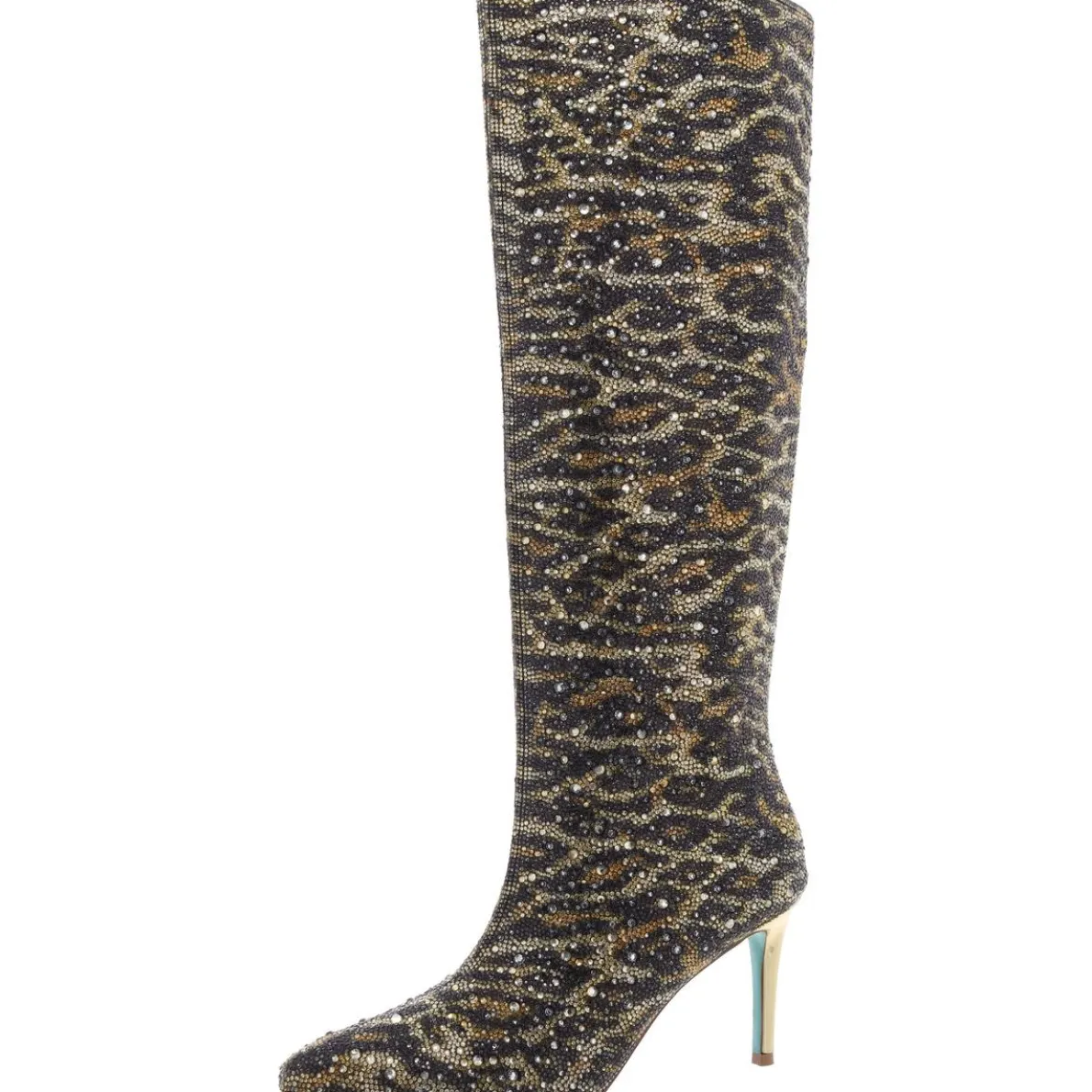 Brea Rhinestone Animal Print Knee-High Boots