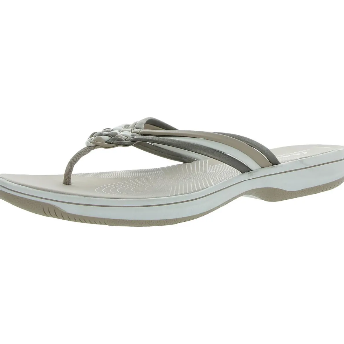 Breeze Coral Faux Leather Criss Cross Flip-Flops