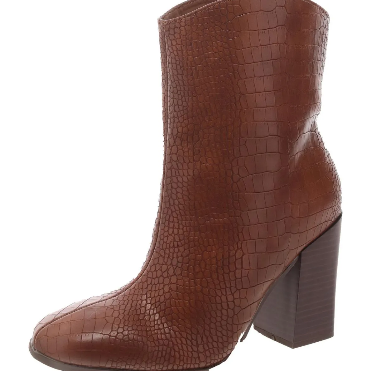 Brekinn Faux Leather Block Heel Mid-Calf Boots