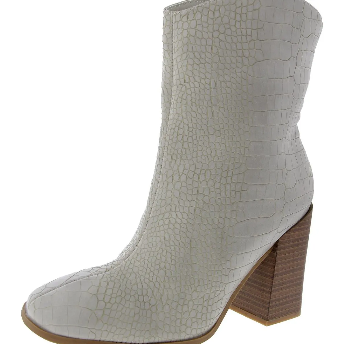 Brekinn Faux Leather Block Heel Mid-Calf Boots