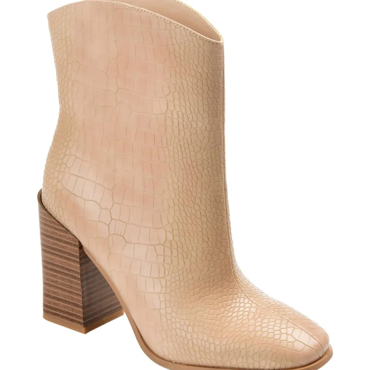 Brekinn Faux Leather Block Heel Mid-Calf Boots