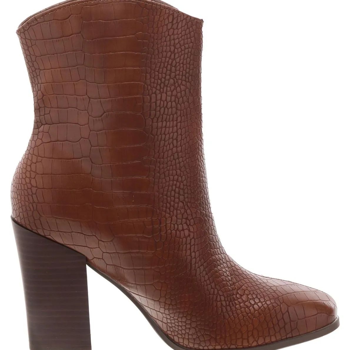 Brekinn Faux Leather Block Heel Mid-Calf Boots