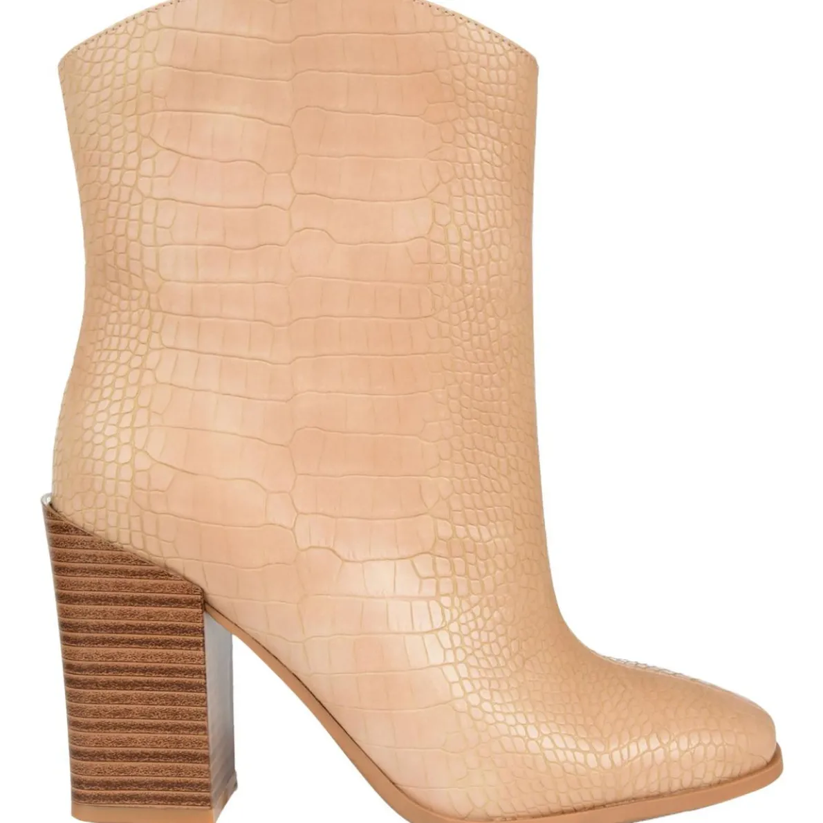 Brekinn Faux Leather Block Heel Mid-Calf Boots