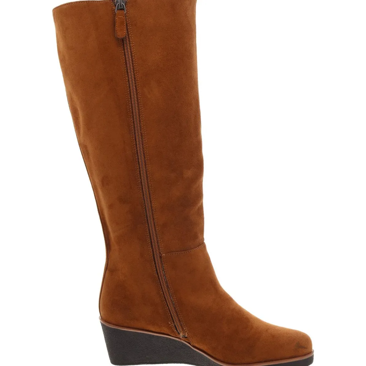 Brenna Zipper Faux Suede Knee-High Boots