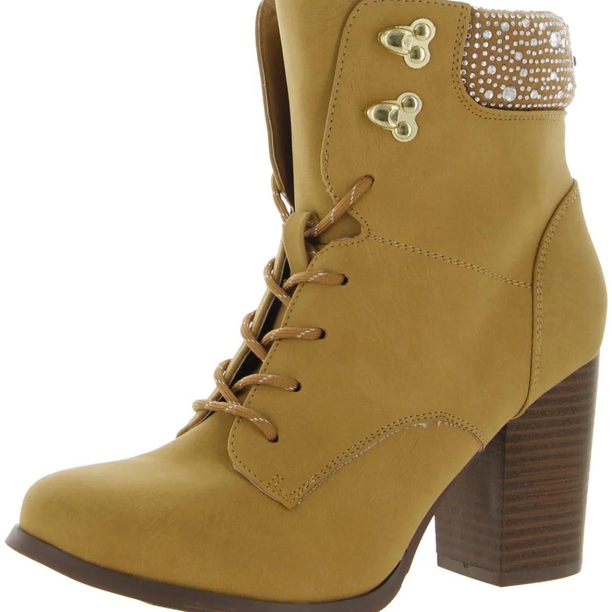 Maddie Faux Leather Lace-Up Booties