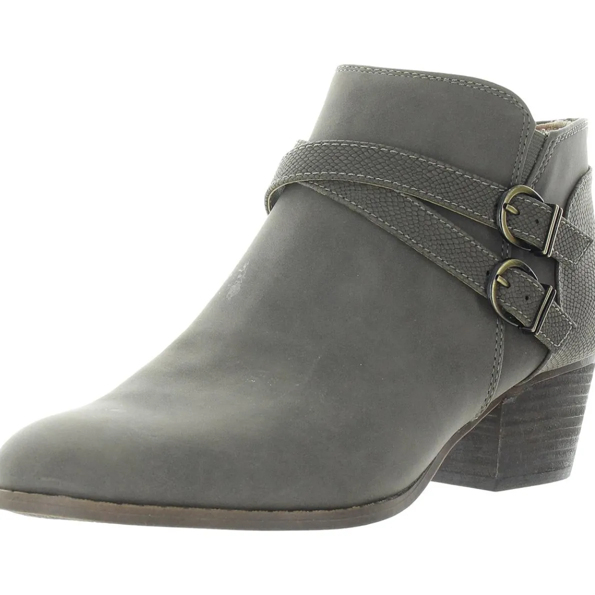 Buckle Faux Suede Booties