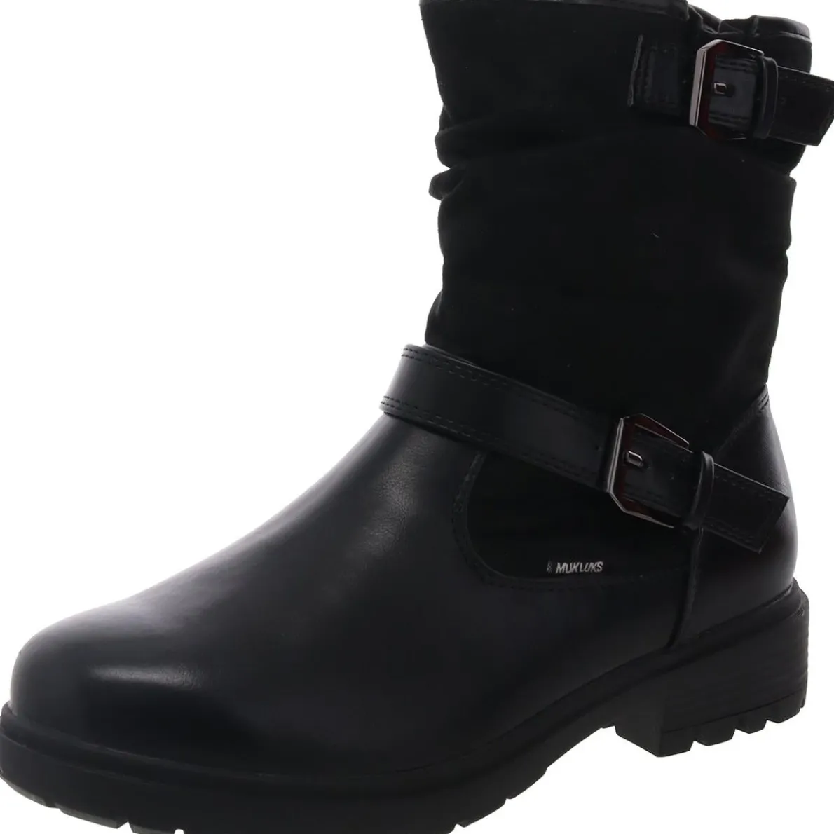 Buckle Leather Ankle Boots
