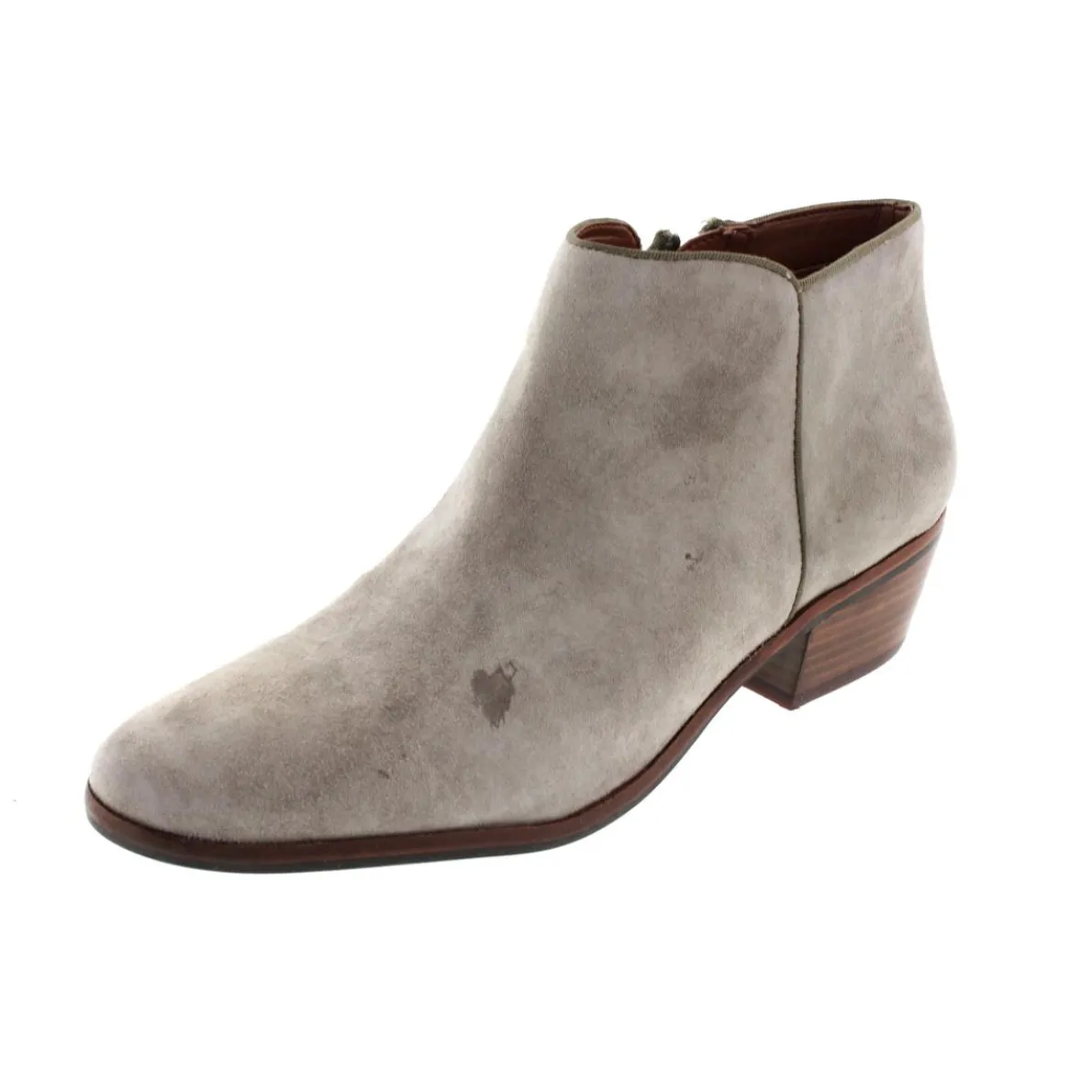 Petty Contrast Trim Block Heel Ankle Boots