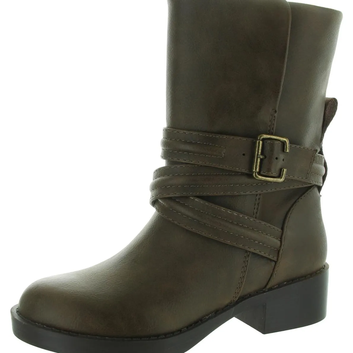 Prema Santee Zipper Faux Leather Mid-Calf Boots